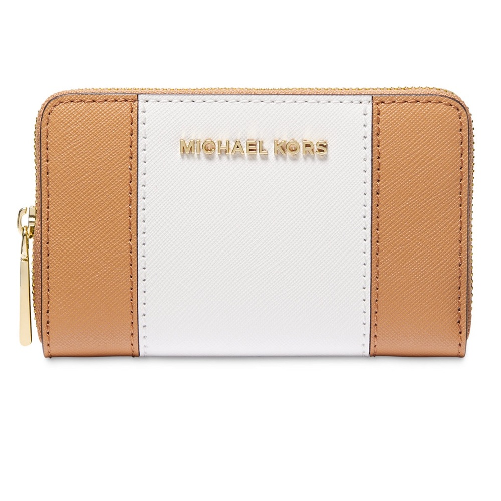 NWT MICHAEL Michael Kors I Jet Set Small Zip Around Card Case